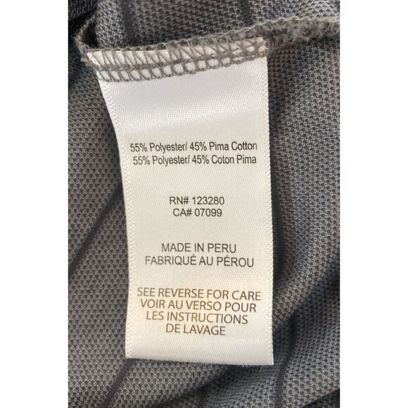 Travis Mathew Large Golf Polo Short Sleeve Pullover Gray Striped Lightweight - Picture 5 of 6